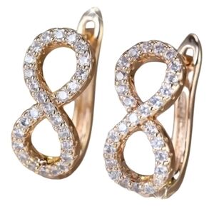 Goldtone Infinity Crystal Earrings